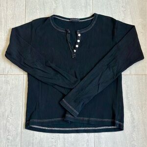 Brandy Melville Black Buttoned Top